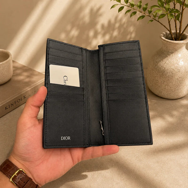 Leather Long Multi-Slot Wallet - DIOR