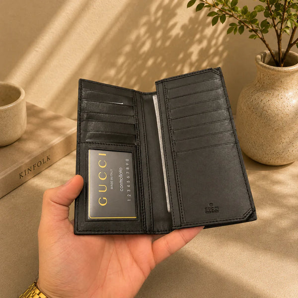 Leather Multi-Card Layout Long Wallet - Gucci