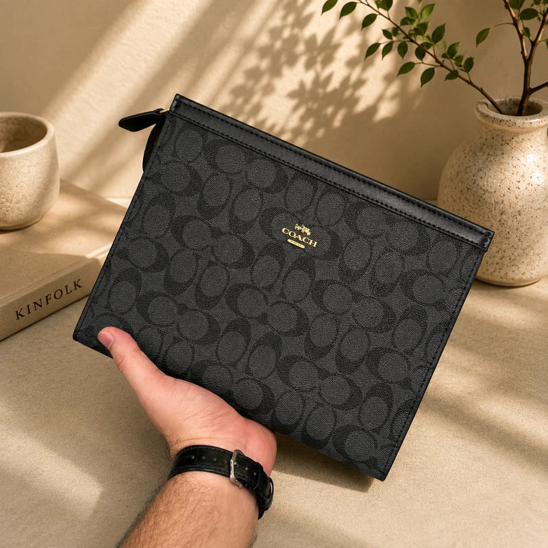 Signature Canvas Zipper Pouch - COACH