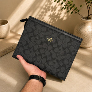 Signature Canvas Zipper Pouch - COACH