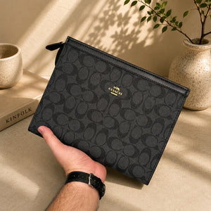 Signature Canvas Zipper Pouch - COACH