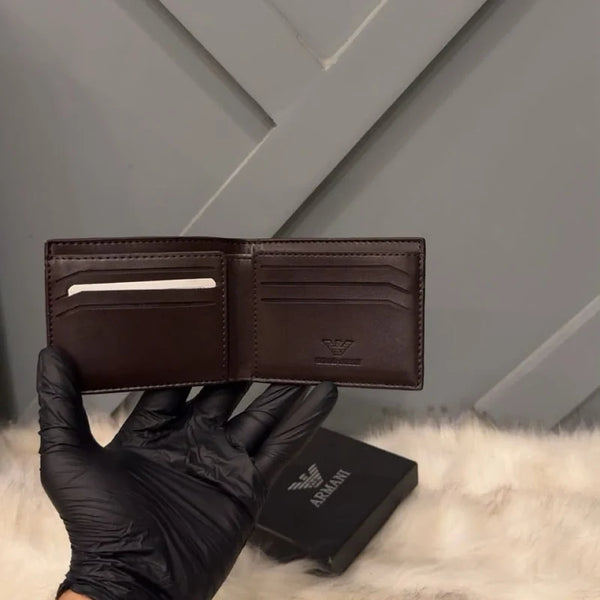 Armani Premium Leather Wallet with Multiple Card Slots