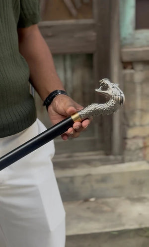 Premium Dragon Handle Metal Walking Stick