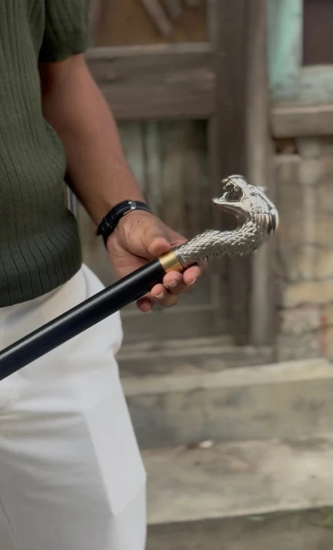 Premium Dragon Handle Metal Walking Stick