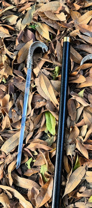 Premium Snake  Handle Metal Walking Stick