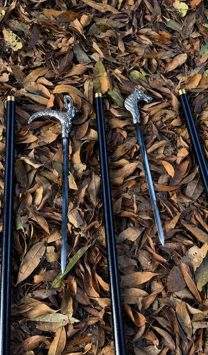 Premium Horse Handle Metal Walking Stick