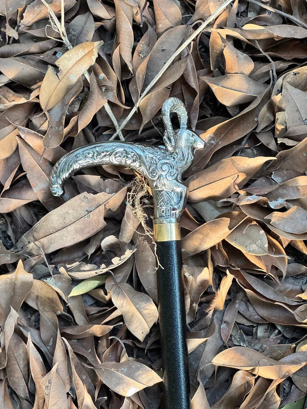 Premium Markhor Handle Metal Walking Stick