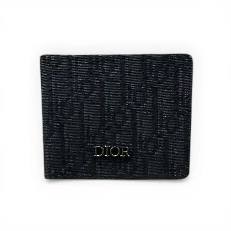 Oblique Jacquard Logo Bifold Wallet - DIOR