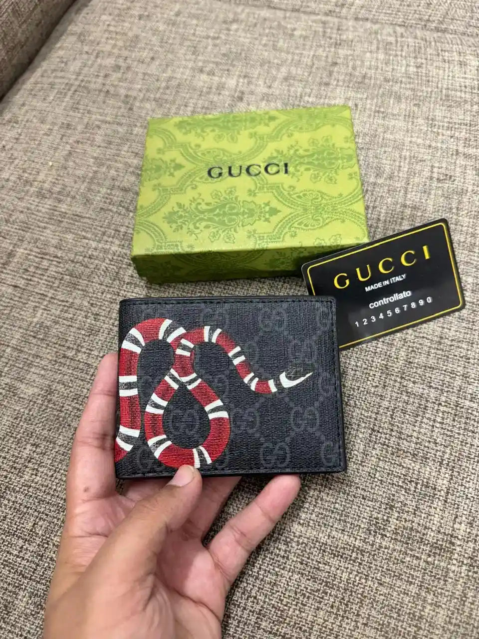 GG Supreme Kingsnake Bifold Wallet - GUCCI