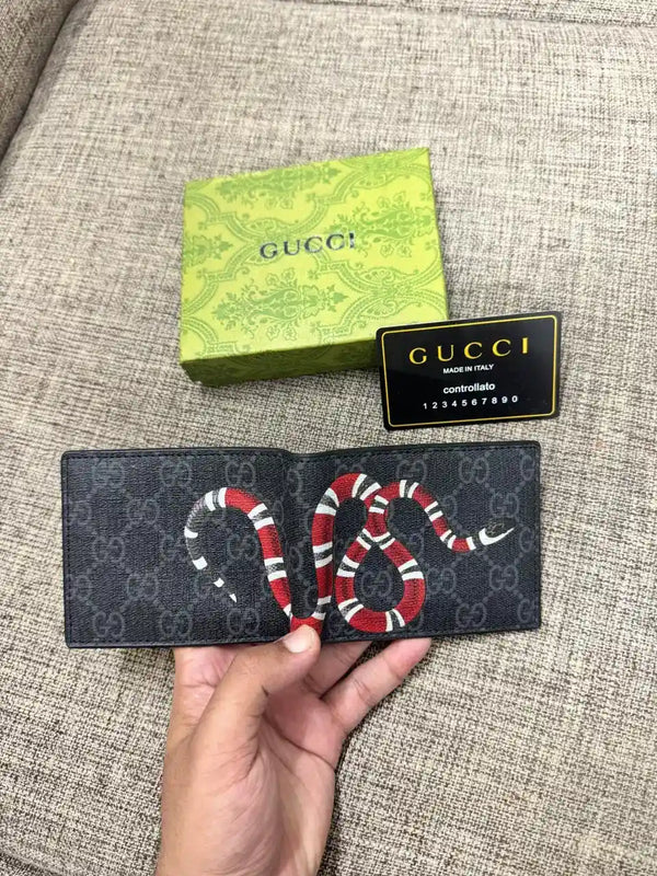 GG Supreme Kingsnake Bifold Wallet - GUCCI