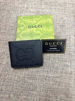 GG Embossed Textured Leather Bifold Wallet - GUCCI
