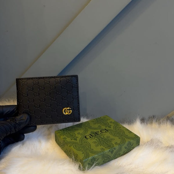 Elegant Textured Leather GG Bifold Wallet