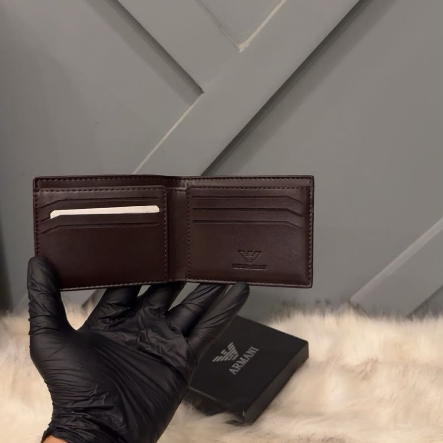 Armani Premium Leather Wallet with Multiple Card Slots