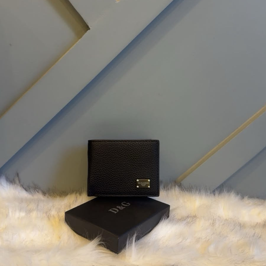 D&G Textured Leather Bifold Wallet for Men