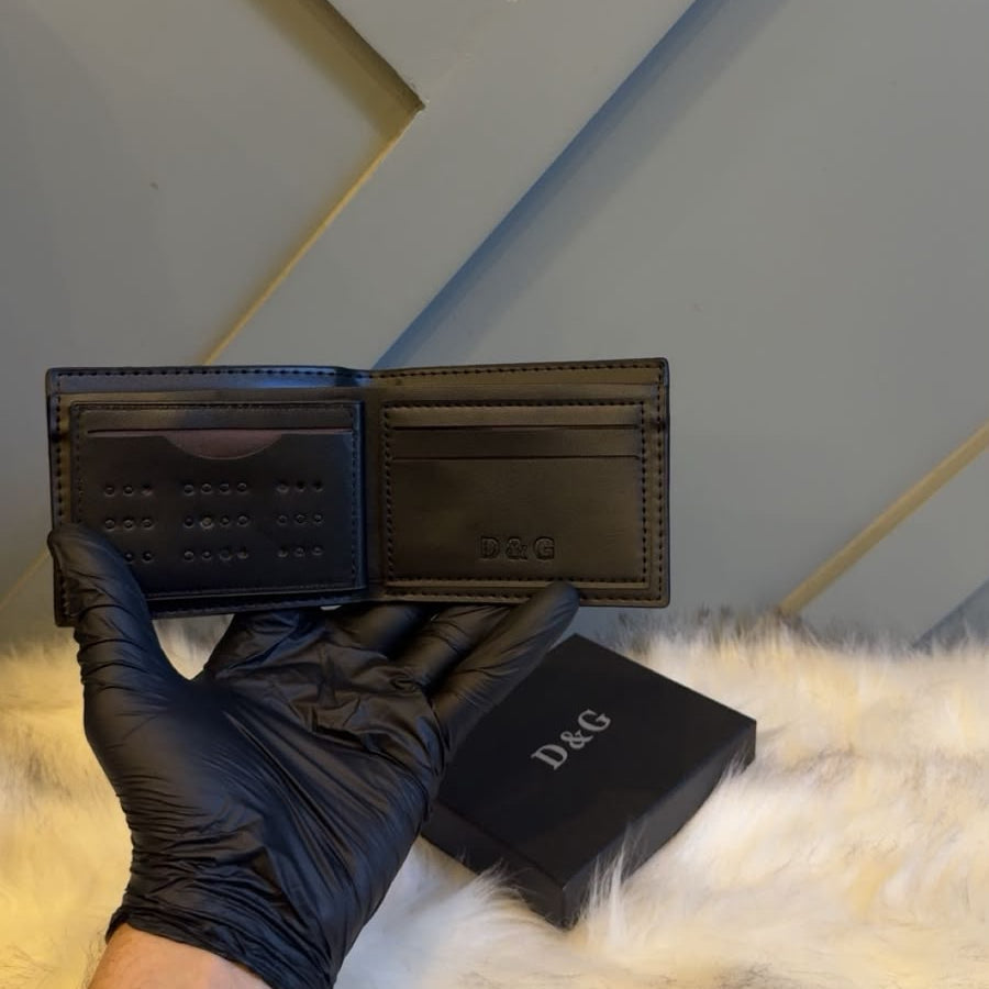 D&G Textured Leather Bifold Wallet for Men