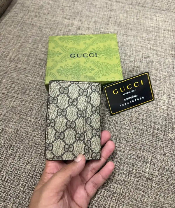 GG Supreme Canvas Card Holder Wallet - GUCCI