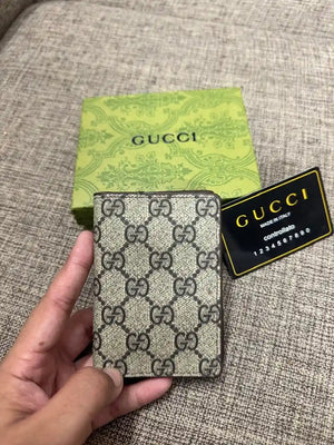 GG Supreme Canvas Card Holder Wallet - GUCCI