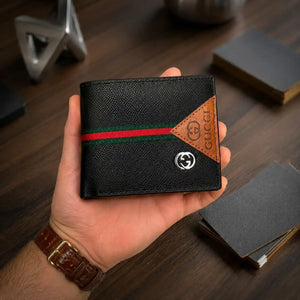 Stripe Textured Leather Bifold Wallet - GUCCI